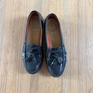 Cole Haan Grand.OS Black Leather Tassel Loafers Men’s 9 Slip On Dress Shoes